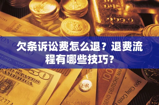 北京欠条诉讼费怎么退？退费流程有哪些技巧？